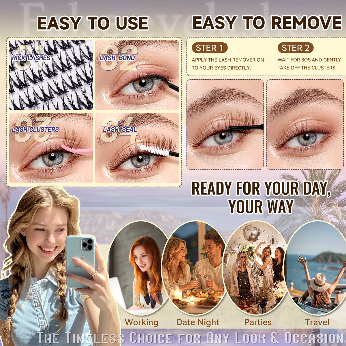 O.Mrs K01 Lash Kit — 108 Clusters, 10–16 mm