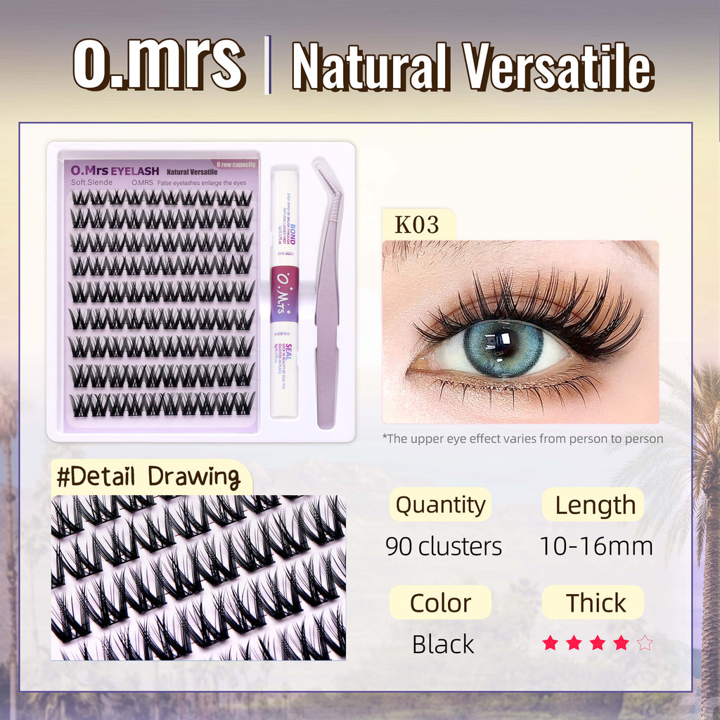O.Mrs K03 Lash Kit — 90 Clusters, 10–16 mm