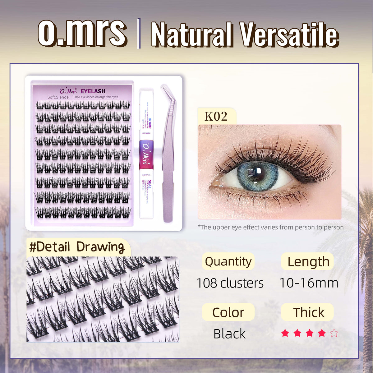 K02 Lash Kit lash pattern detail from product imagery
