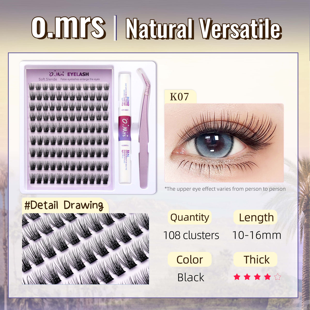 K07 Lash Kit lash pattern detail from product imagery